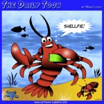 Lobster taking selfie cartoon