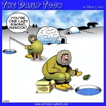 Eskimo fishing cartoon