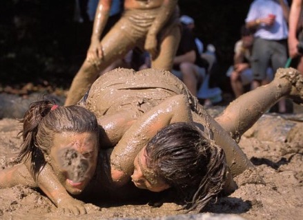 Nude Female Mud Wrestling