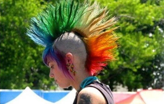 Rainbow spiked hair1