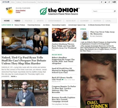 the onion, spoof news