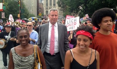 Bill de Blasio in New York.