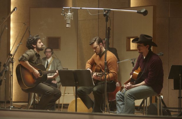 Justin Timberlake, Oscar Isaac and Adam Driver in Inside Llewyn Davis