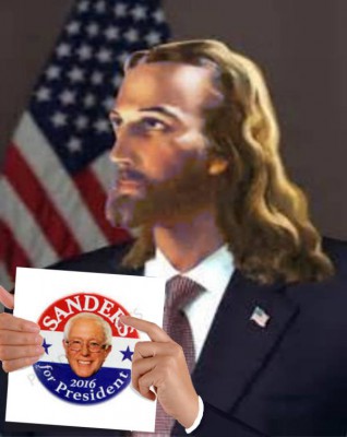 Jesus supporting Bernie Sanders