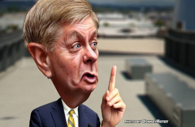 Lindsey Graham, by Donkey Hotey