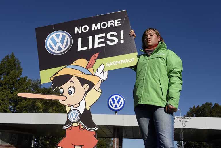 headlines today, VW, Greenpeace