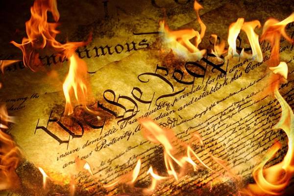 Image result for images of burning Constitution