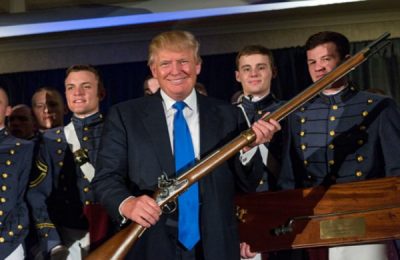 Trump with gun