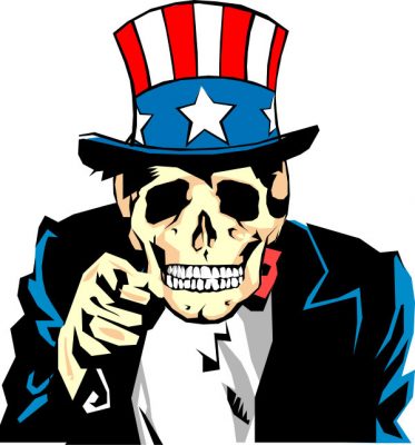 Uncle Sam america dying skull