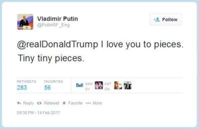 Putin trolls Trump on Twitter