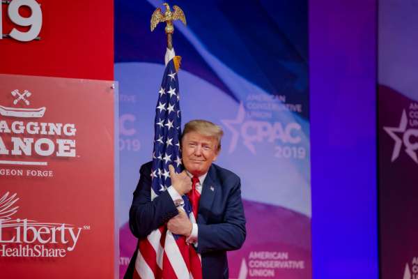 CPAC flag hugging prez