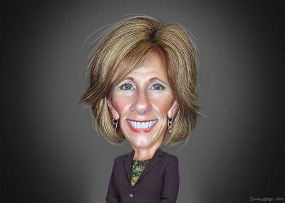 Betsy DeVos caricature by DonkeyHotey