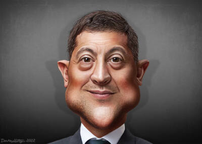 Volodymyr Zelensky Caricature by DonkeyHotey