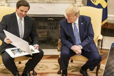 Free speech czar DeSantis with Trump