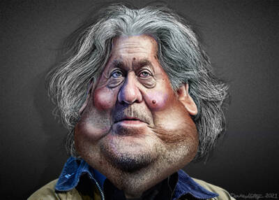 Steve Bannon - Caricature by DonkeyHotey