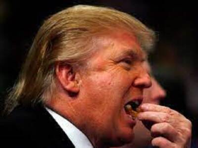 Trump eats paper again