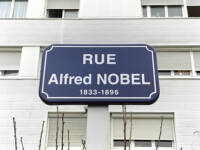 Nobel Prizes. Rue Alfred Nobel In Nantes, France.