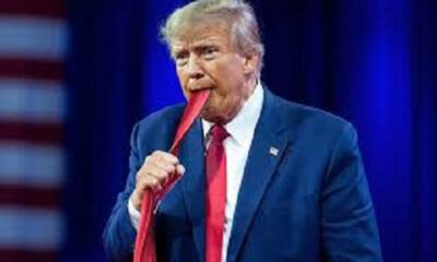 Trump eats tie